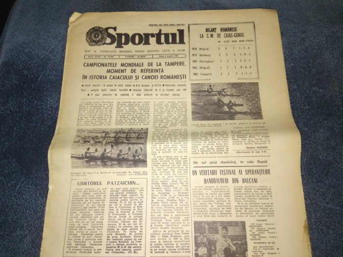ZIARUL SPORTUL 2 AUGUST 1983
