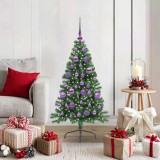 VidaXL Brad de Crăciun artificial pre-iluminat Verde 120 cm PVC 3396995