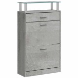 Cumpara ieftin Pantofar, gri beton, 63x24x104 cm, lemn prelucrat