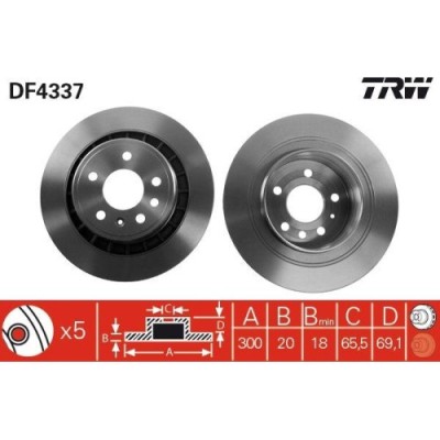 Set discuri frana Saab 9-5 (Ys3e), 9-5 Estate (Ys3e), 2.3 TURBO, 3.0 TiD, 3.0 V6t, punte spate, 300x20, ventilat, TRW foto
