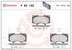 BREMBO P 83 102 PRIME LINE set placute frana,frana disc