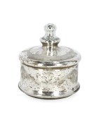Borcan decorativ sticla argintie &Oslash;16x18h
