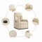 Fotoliu rabatabil electric, crem, material textil - 8