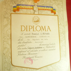 Diploma Cantarea Romaniei Premiul I Pictura Etapa Judeteana