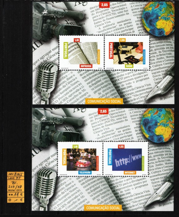 Portugalia, 2005 | Telecomunicaţii şi Mass Media | MNH | aph