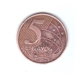 Moneda Brazilia 5 centavos 2007, stare buna, curata