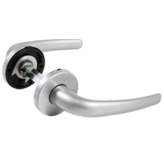 Maner cu rozeta rotunda pentru usa interior, Arad 701-153/M159, aluminiu, argintiu, 110 x 50 mm