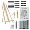 Set Schițe Sevalet, 44 Bucăți, Multicolor, Lemn, 50cm, Oem