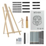 Set Schițe Sevalet, 44 Bucăți, Multicolor, Lemn, 50cm, Oem