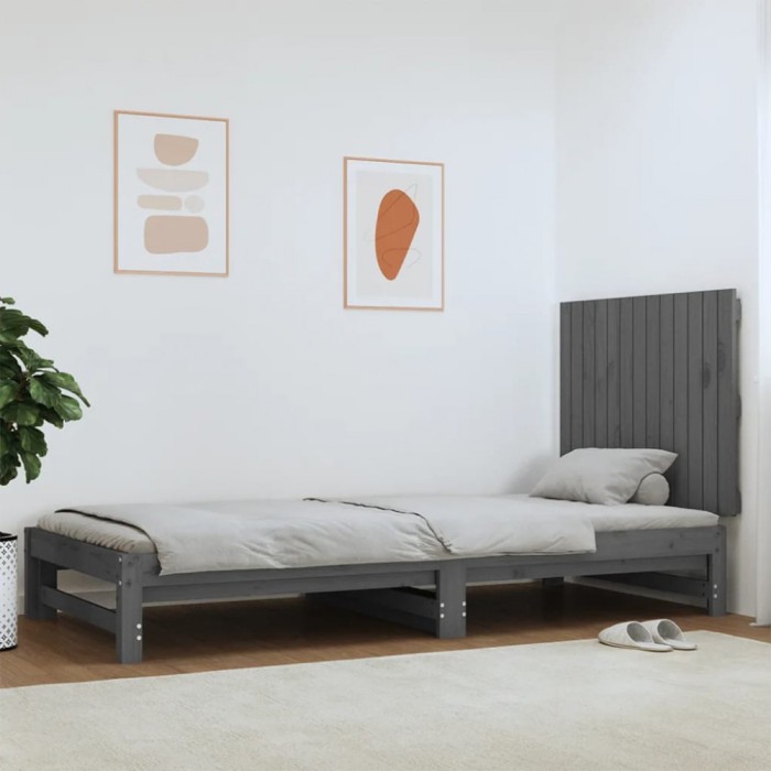 vidaXL Tăblie de pat pentru perete, gri, 82,5x3x60 cm, lemn masiv pin 824855