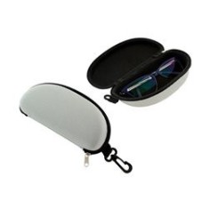 Etui ochelari, plastic, gri/negru, 17x8.5 cm
