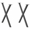 Gossi picioare pentru masa in forma de x 2 buc antracit otel
