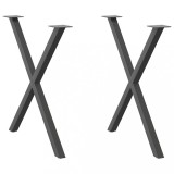 Gossi picioare pentru masa in forma de x 2 buc antracit otel