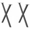 Gossi picioare pentru masa in forma de x 2 buc antracit otel