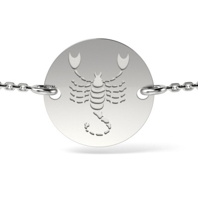 Bratara cu lantisor din argint model Scorpion foto