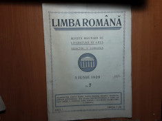 Limba Romana - Nr.7 / 1 iunie 1929 - Revista bilunara de literatura si arta foto