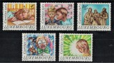 Luxemburg 1985: Timbre Portrete Copii Caritas, Serie Completa, MNH. Colectie timbre Luxemburg dupa 1950, tematica pictura copii