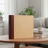 Album foto 10x15 cm, 500 poze, coperta lemn natur si piele eco, capacitate mare
