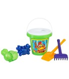 Set Galeata Nisip 6 Piese Clasica 4 Culori Plastic Non-Toxic Peste 3 Ani Jucarii Gradina
