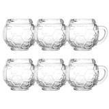 Bierglas, Bierkrug, Ma&szlig;krug, Bierseidel 6er Set Biergl&auml;ser, Fussball Bierkanne - 0,3 Liter