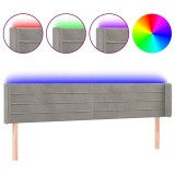Cumpara ieftin Tablie de pat cu LED, gri deschis, 203x16x78/88 cm, catifea