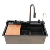 MH7546-SET-06 Chiuveta multifunctionala din inox nano black, honeycomb, seria Decor MIXXUS Innovative ReliableTools