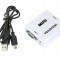 Convertor Audio-Video VGA - 2x HDMI + Cablu USB - Mini USB