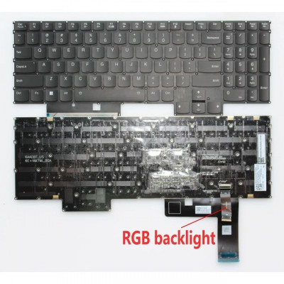 Tastatura Laptop, Lenovo, Legion 7 16ARHA7 Type 82UH, iluminata RGB, neagra, layout US foto