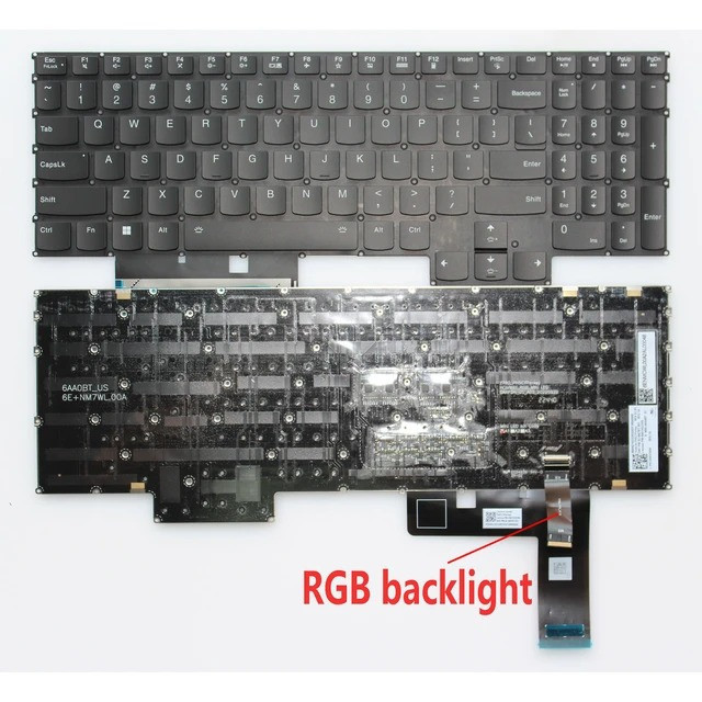 Tastatura Laptop, Lenovo, Legion 7 16ARHA7 Type 82UH, iluminata RGB, neagra, layout US