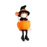 Cumpara ieftin Figurina Halloween Dovleac textil multicolor III &Oslash; 6 cm x 16 H