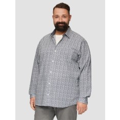 Camasa barbati big sizes, cu maneca lunga si imprimeu floral, Slim Fit, Alb, 2XL