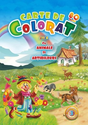 Carte de colorat Jumbo A4 80 pagini - Animale si abtibilduri Volumul 3 foto