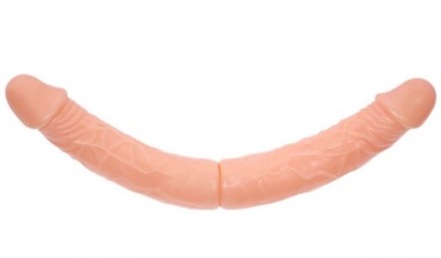 Dildo Dublu Bendable Natural 37 cm foto