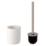 Perie wc, rotunda, din ceramica, alb, STM1044, 10x38 cm, hotel, Oem