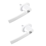 Cumpara ieftin Set 2 manere fereastra cu incuietoare, 4 chei, inchidere securizata, model universal, aluminiu, alb