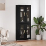 vidaXL Dulap &icirc;nalt, negru, 69,5x34x180 cm, lemn compozit