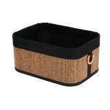 Coș Rectangular Bambus / In Mare 36.5X26X17 Cm &ndash; Natural/Negru | Organizatoare Baie