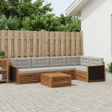 vidaXL Set de canapele de exterior 6 pcs Natural și gri deschis 3383374