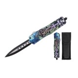 Cumpara ieftin Cuțit automat cu arc, DEPOX&reg;, lamă dublă tip pumnal, husă cordura, 23 cm