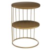 Masuta de cafea Atmosphera Kobu din metal, 2 niveluri, aurie, 36x52 cm