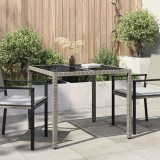 Masa de gradina pentru dining Gri 90 x 90 x 75 cm Rattan poli