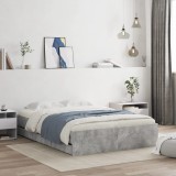 VidaXL Cadru de pat cu sertare, gri beton, 120x190 cm, lemn prelucrat