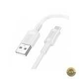 Cablu Date si Incarcare USB-A - microUSB Borofone BX111 Feliz 18W 1m Alb