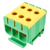 Clema terminala conexiune 1 pol verde galben Cu-Al 6x50mm &sup2;, , , , , , , montare pe sina DIN 35mm 145A (Al) 160A ( Cu), Pollmann