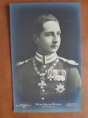 Fotografie tip carte postala, Printul August Wilhelm von Preussen foto