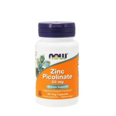 NOW FOODS Picolinat de zinc 50 mg Supliment alimentar cu zinc 60 capsule din plante