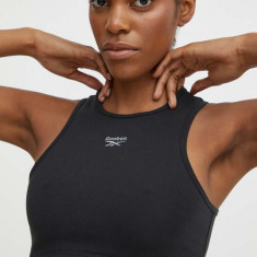 Reebok top Wardrobe Essentials femei, culoarea negru, 100075701