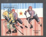 Nicaragua 1984 Olympic Winter Games perf. sheet Mi.B155 used TA.077, Stampilat