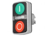 Comutator dublu 22mm roșu/verde IP66