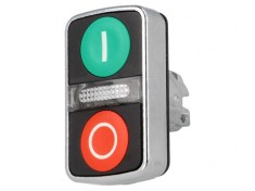 Comutator dublu 22mm roșu/verde IP66